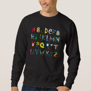 Sudadera Letra alfabeta abc toallitas gráficas para niños p