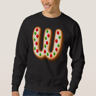 Sudadera Letra alfabética de la galleta de Navidad con mayú