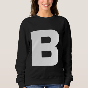 Sudadera Letra B mayúscula Texto negrita blanco sencillo