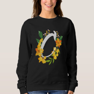Sudadera Letra C mayúscula Flores de alfabeto monograma ini