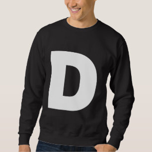 Sudadera Letra D mayúscula Texto negrita blanco sencillo