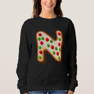 Sudadera Letra de alfabeto de galleta de Navidad de la capi