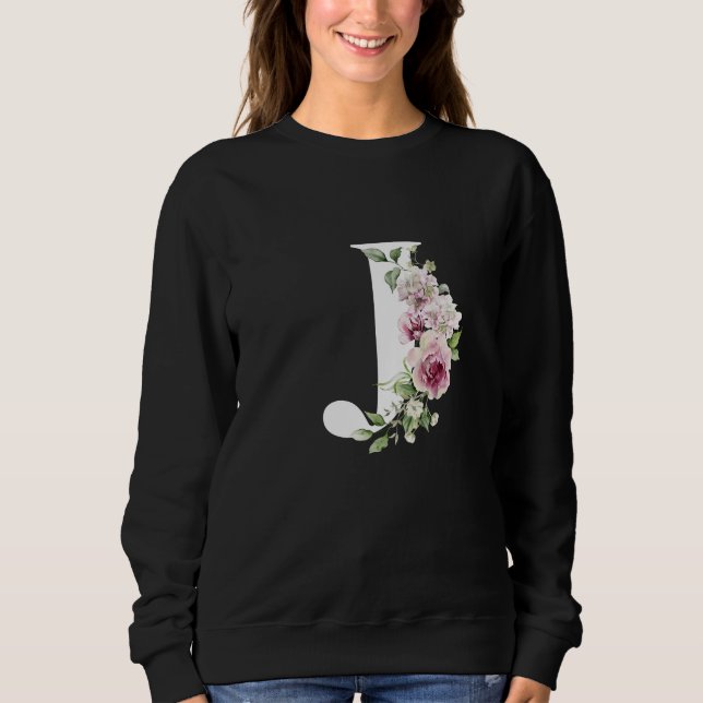 Sudadera Letra de alfabeto de nombre "J" (Anverso)