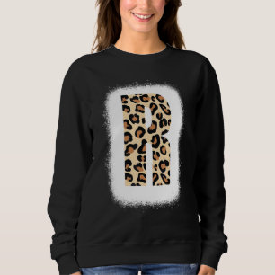 Sudadera Letra de impresión Cheetah R Letra inicial R Leopa