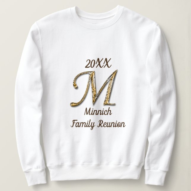 Sudadera Letra de oro para Reunión Familiar M Monograma Kee (Anverso del diseño)