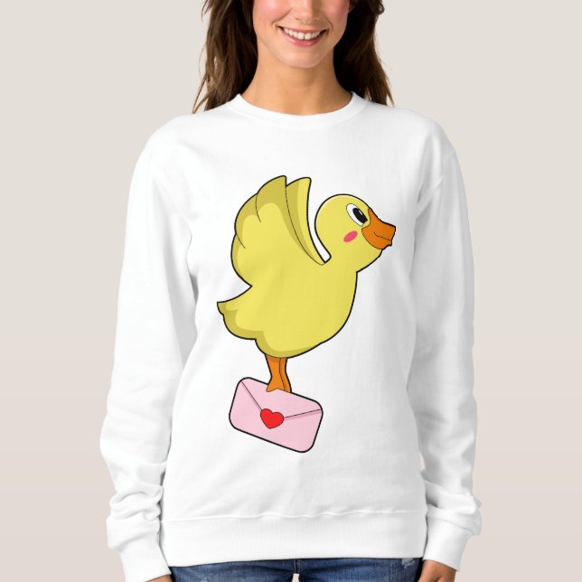 Sudadera Letra de paloma portadora de pato (Anverso)