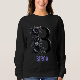 Sudadera Letra floral negra nombre Chica alfabético birga
