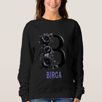 Sudadera Letra floral negra nombre Chica alfabético birga