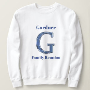 Sudadera Letra g azul inicial de la reunión familiar