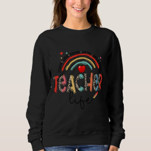 Sudadera Letra gráfica arco iris de vida del profesor atlet