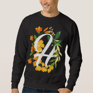 Sudadera Letra H mayúscula Flores de alfabeto monograma ini