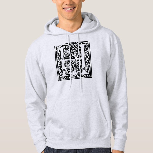 Sudadera Letra H Monograma medieval Art Nouveau (Anverso)