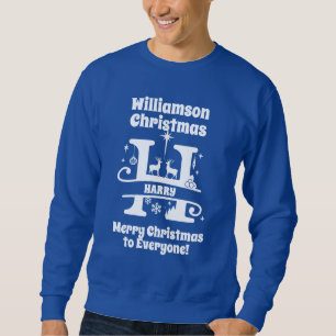 Sudadera Letra H Navidades Monograma Nombre de familia inic