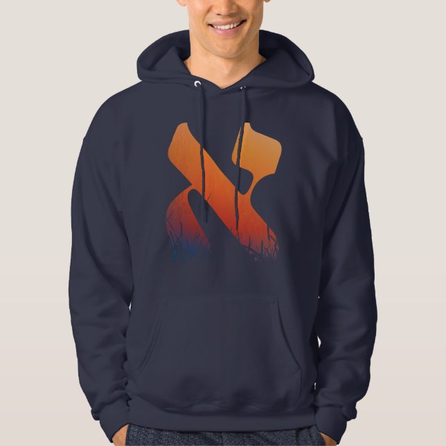 Sudadera Letra hebrea alef Naranja Sunrise Sunset Jewish (Anverso)