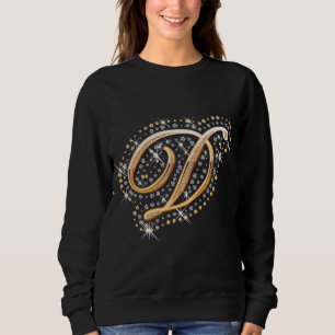 Sudadera Letra inicial D del monograma del oro