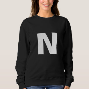 Sudadera Letra Inicial Moderna Monograma Elegante Tendencia