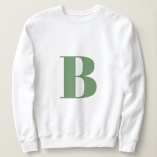 Sudadera Letra inicial   Monograma moderno de moda Sage Gre
