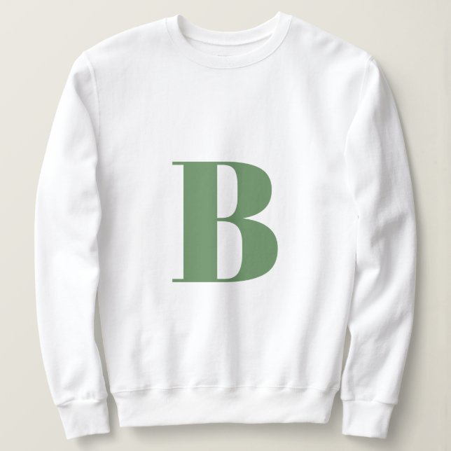 Sudadera Letra inicial | Monograma moderno de moda Sage Gre (Anverso del diseño)