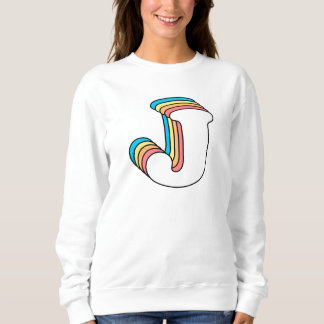 Sudadera Letra J inicial nombre alfabeto arcoiris mate