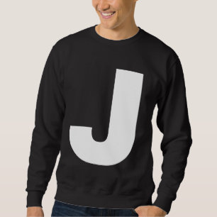 Sudadera Letra J mayúscula Blanco claro texto negrita