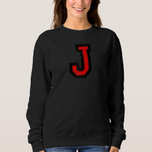 Sudadera Letra J (rojo vintage) Raglan