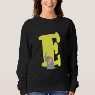 Sudadera Letra Kids Capital E Elephant Cute Kids Alphabet