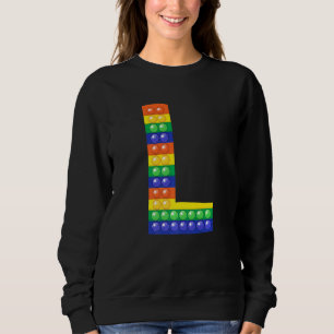 Sudadera Letra L mayúscula Alfabeto Fidget Pop que coincide