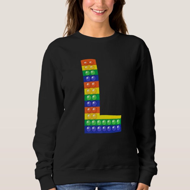 Sudadera Letra L mayúscula Alfabeto Fidget Pop que coincide (Anverso)