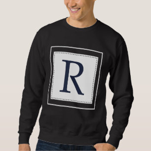 Sudadera Letra Monograma R Alfabeto R Inicial Azul Marino