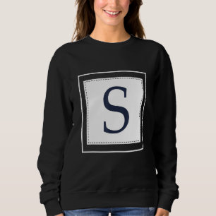 Sudadera Letra Monograma S Alfabeto S Inicial Azul Marino