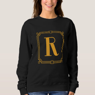 Sudadera Letra R Monograma Alfabeto R Inicial Geométrico De