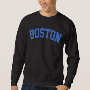 Sudadera Letra retro ligera azul varsity estilo carta Bosto