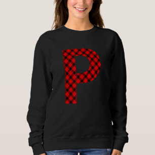 Sudadera Letra simple mayúscula P de búfalo trenzada