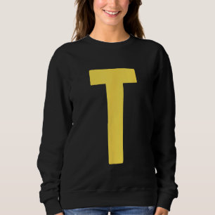 Sudadera Letra T grande y negrita en amarillo