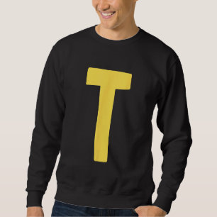 Sudadera Letra T grande y negrita en amarillo 1