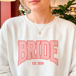 Sudadera Letra universitaria BRIDE de purpurina falsa roja 