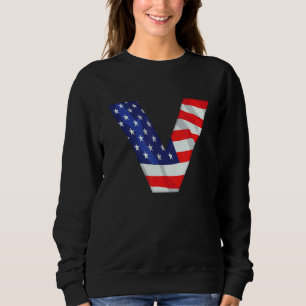Sudadera Letra V mayúscula Alphabet Estados Unidos Bandera