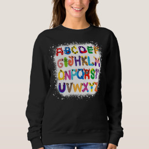 Sudadera Letra villana abcs niños blanqueados alfabetos mal