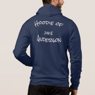 Sudadera Letras blancas elegantes, título, nombre, arco