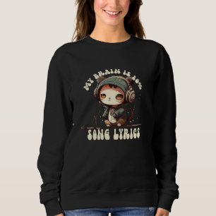 Sudadera Letras de 80 canciones, Gato lindo con auriculares