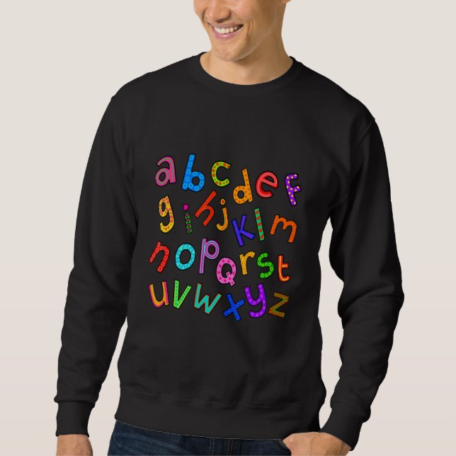 Sudadera Letras de alfabeto Doodle en inglés (Anverso)