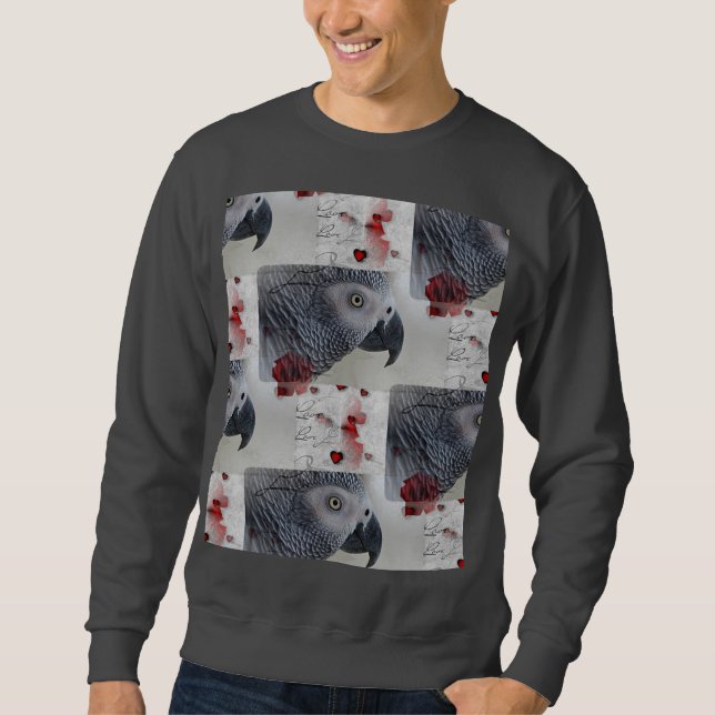 Sudadera Letras de amor del gris africano (Anverso)