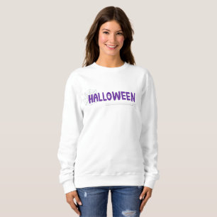 Sudadera Letras Moradas Manuscritas Araña Telaraña Hallowee