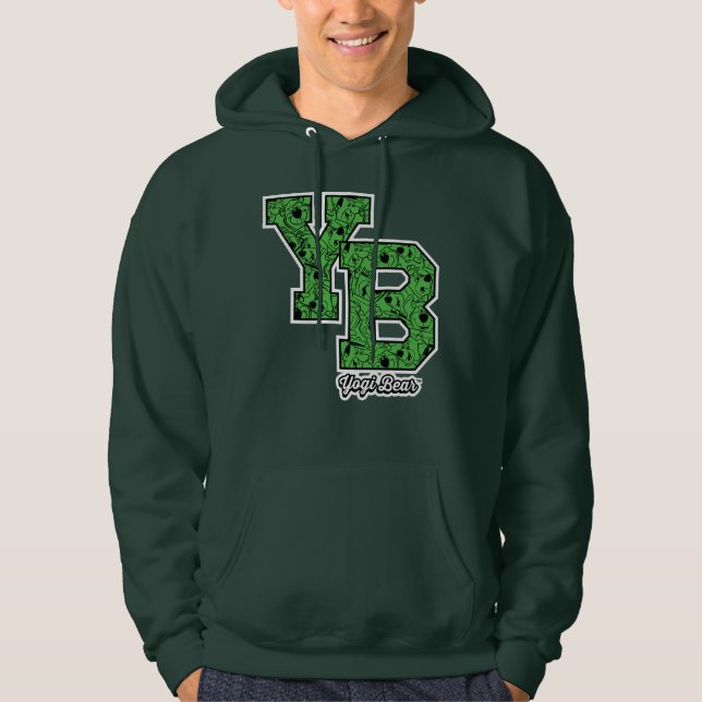 Sudadera Letras Universitarias con Patrón de Yogi Bear (Anverso)