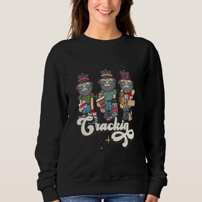 Sudadera Let's Get Crackin Nutcracker Groovy Christmas Fami (Anverso)
