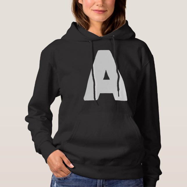 Sudadera Letter A big and bold white (Anverso)