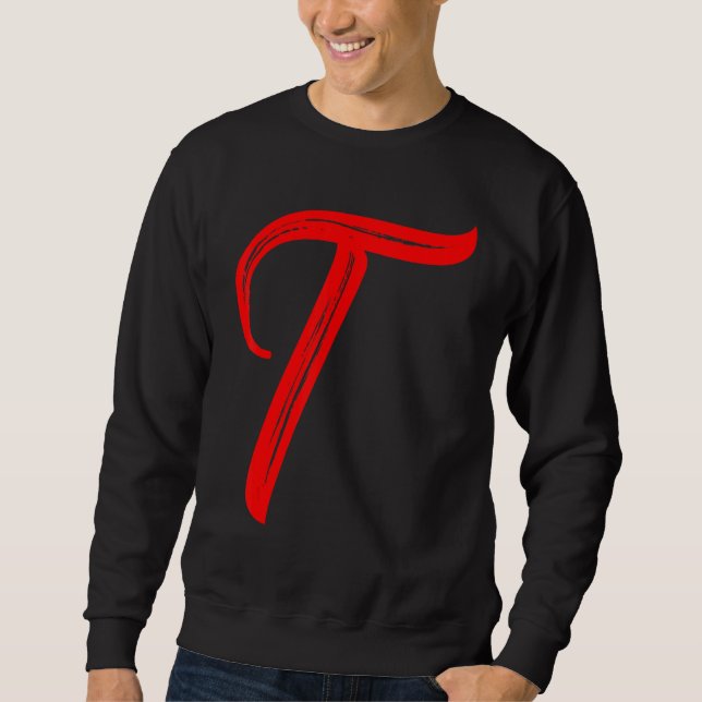 Sudadera Letter Alphabet Large Red Graphic Initial (Anverso)