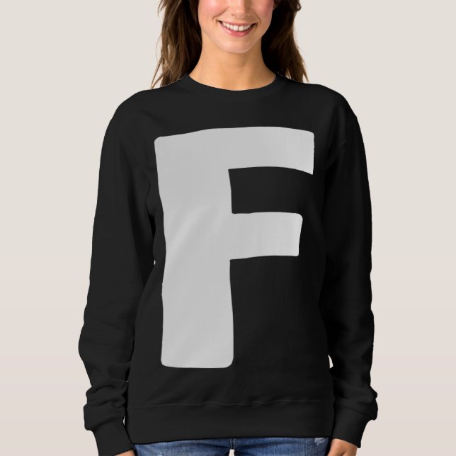 Sudadera Letter F big and bold white (Anverso)