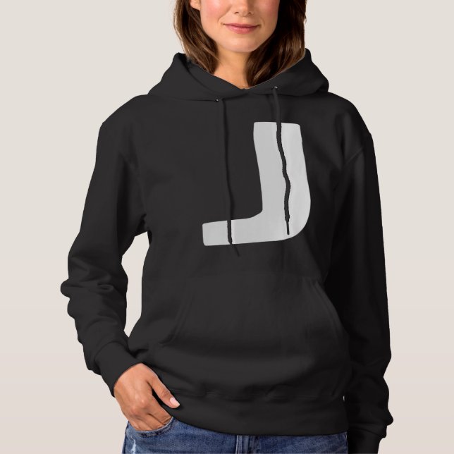 Sudadera Letter J big and bold white (Anverso)