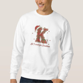 Sudadera Letter K Christmas Monogram Design